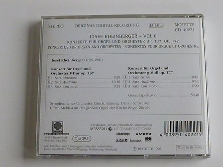 Josef Rheinberger - Konzert f&uuml;r Orgel / Ulrich Meldau