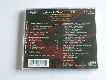 Allegri - Miserere / The Tallis Scholars