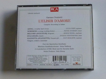 Donizetti - L&#039; Elisir D&#039; Amore / Lucia Popp, Wallberg (2 CD)