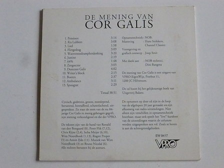 De Mening van Cor Galis