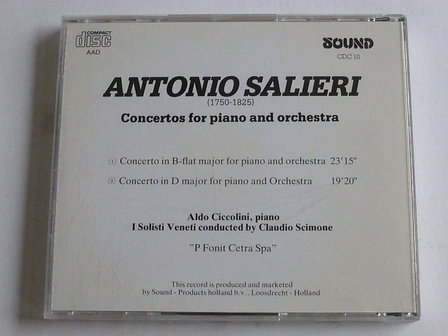 Antonio Salieri - Concertos for Piano / Aldo Ciccolini, Claudio Scimone