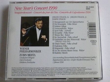 New Year&#039;s Concert 1990 / Wiener Philharmoniker, Zubin Mehta