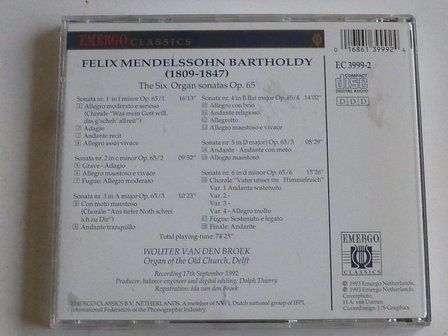 Mendelssohn-Bartholdy - The Six Organ Sonatas / Wouter van den Broek