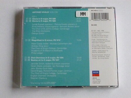 Vivaldi - Gloria&#039;s etc. / St John&#039;s King&#039;s College Choir (2 CD)