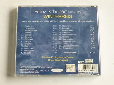 Schubert - Winterreis / Maarten Koningsberger, Braun, Jan Rot