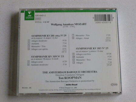 Mozart - Symphonies 25,29,33 / Ton Koopman