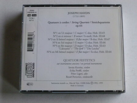 Haydn - Quatuors op 64 / Quatuor Festetics (2 CD)