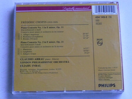 Chopin - Piano Concertos 1 &amp; 2 / Claudio Arrau