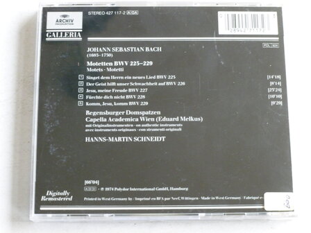 Bach - Motetten 225-229 / Hans Martin Schneidt