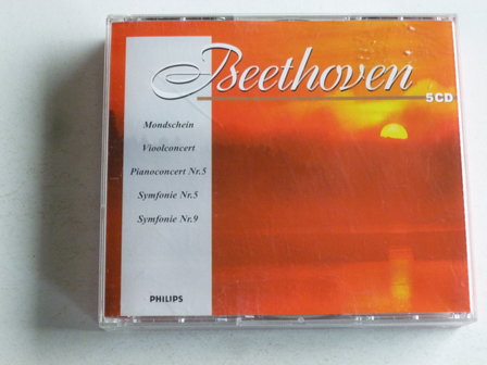 Beethoven - mondschein, vioolconcert,pianoc.  symf. 5 &amp; 9 (5 CD)