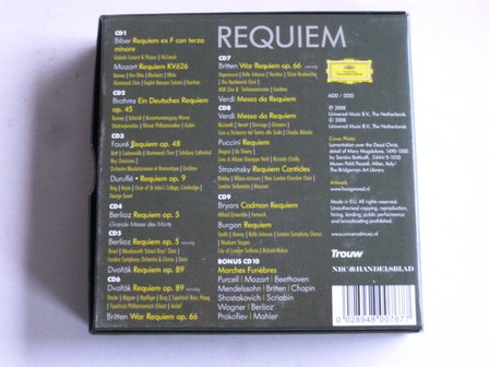 Requiem - Mozart, Biber, Brahms, Verdi, Puccini Faure, Berlioz, Durufle, Dvorak, Britten (10 CD)