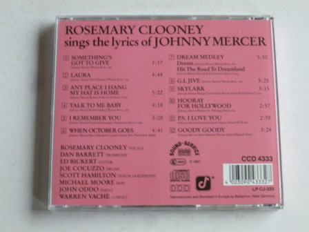 Rosemary Clooney sings the lyrics of Johnny Mercer