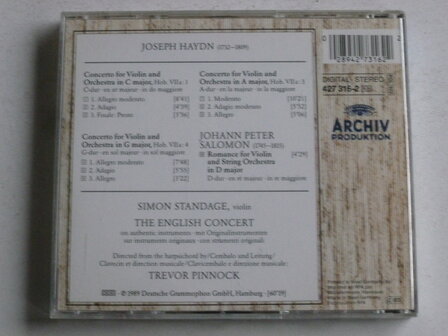 Haydn - Concerto for Violin / Simon Standage, Trevor Pinnock