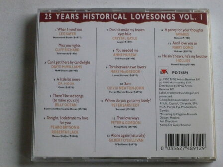 25 Years Historical Love Songs vol. 1