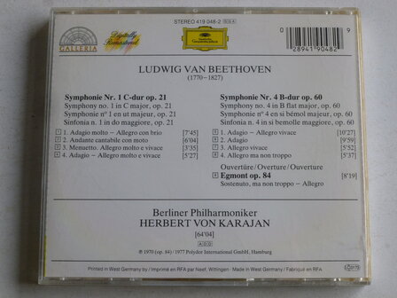 Beethoven - Symphonien nr. 1 &amp; 4 / Herbert von Karajan