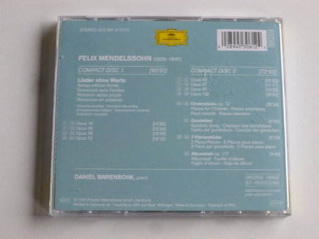 Mendelssohn - Lieder ohne Worte / Daniel Barenboim (2 CD)