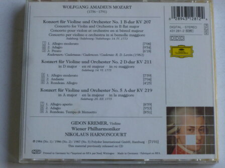 Mozart - Violinkonzerte nos 1,2,5 / Gidon Kremer, Harnoncourt