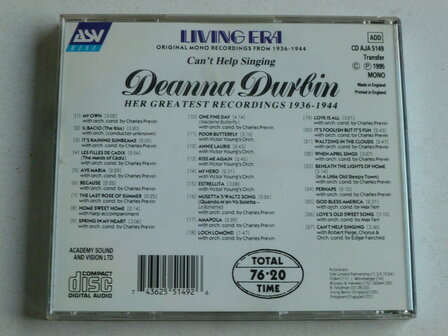 Deanna Durbin - Can&#039;t Help Singing / Her Greatest Recordings 1936-1944