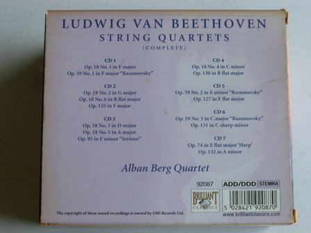 Beethoven - String Quartets / Alan Berg Quartet ( 7 CD)