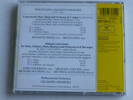 Mozart - Concerto for Flute, Harp and Orch. / Sinopoli