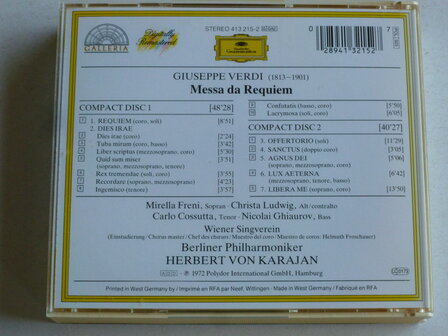 Verdi - Requiem / Christa Ludwig, Mirella Freni, Herbert von Karajan (2 CD)