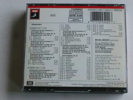 Prokofiev - Les 5 Concertos pour piano / Michel Beroff, Kurt Masur (2 CD)