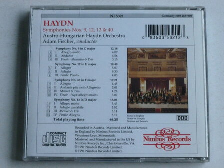 Haydn - Symphonies nos 9, 12, 13 &amp; 40 / Adam Fischer