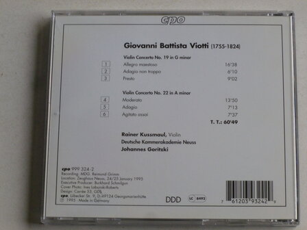 G.B. Viotti - Violin concerto 19 &amp; 22 / Johannes Goritzki