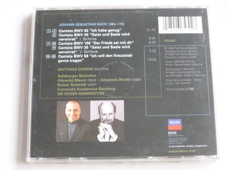 Matthias Goerne - Bach Cantatas / Sir Roger Norrington