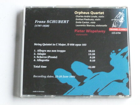 Schubert - String Quintet / Pieter Wispelwey