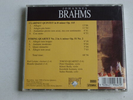 Brahms - Clarinet Quintet / Brandis Quartett, Tokyo Quartet