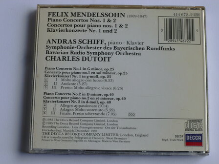 Mendelssohn - Piano Concertos 1 &amp; 2 / Andras Schiff, Charles Dutoit