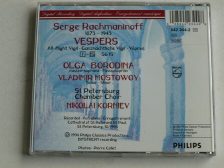 Rachmaninoff - Vespers / St. Petersburg Chamber Choir (phi