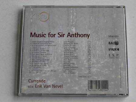 Music for Sir Anthony - Currende olv Erik van Nevel