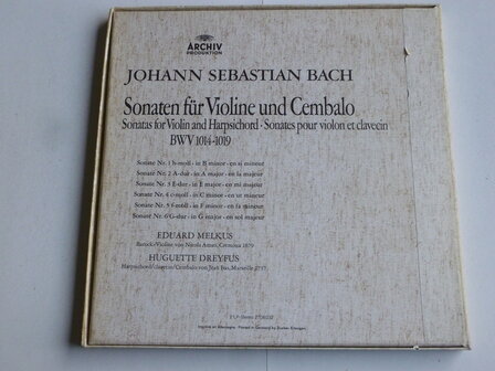 Bach - Sonaten f&uuml;r Violine und Cembalo / Melkus, Dreyfus (2 LP)