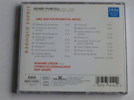 Purcell - Airs and Instrumental Music / Howard Crook, Sempe