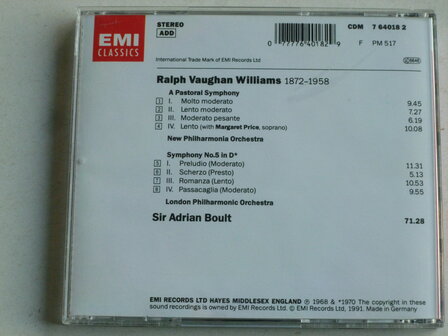 Ralph Vaughan Williams - A Pastoral Symphony / Sir Adrian Boult