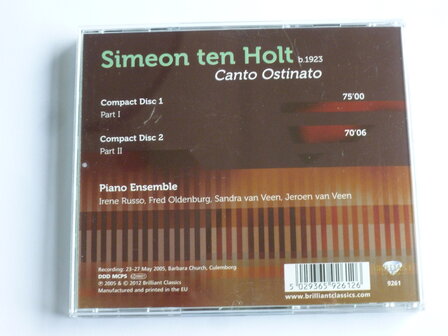 Simeon ten Holt - Canto Ostinato / Piano Ensemble, Jeroen van Veen (2 CD)