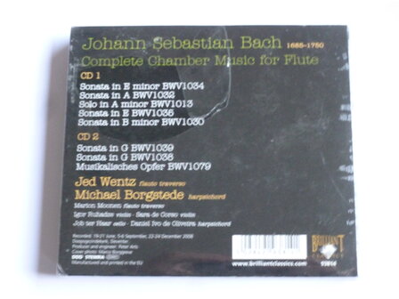 Bach - Complete Chamber Music for Flute / Jed Wentz, Michael Borgsrede (2 CD) Nieuw