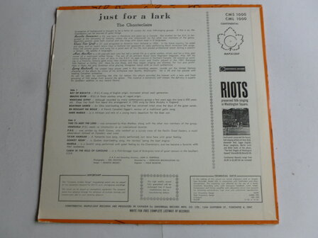 The Chanteclairs - Just for Alark (LP) CML 1000