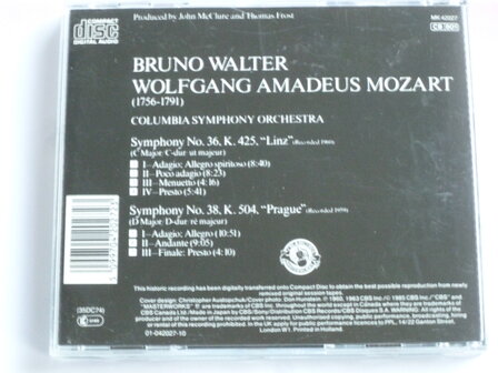 Mozart - Symphony 36, 38 / Bruno Walter