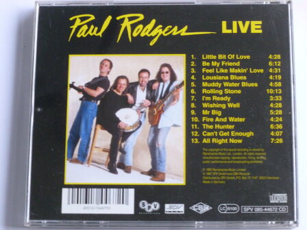 Paul Rodgers - Live / The Loreley Tapes.....