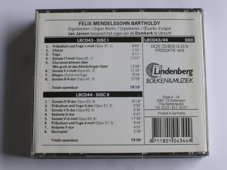 Mendelssohn - Orgelwerken / Jan Jansen, Domkerk (2 CD)