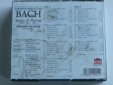 Bach - Suites &amp; Partita / Leendert de Jonge (2 CD)