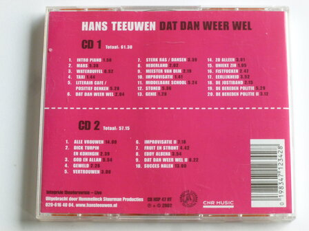 Hans Teeuwen - Dat dan weer wel (2 CD)