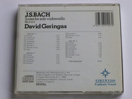 J.S. Bach - Suites for solo violoncello / David Geringas