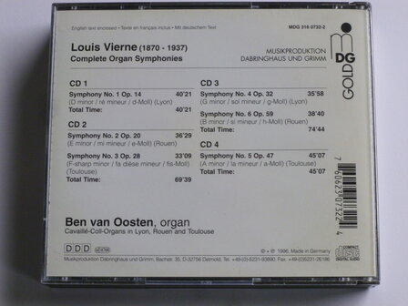 Vierne - Complete Organ Symphonies / Ben van Oosten (4 CD)