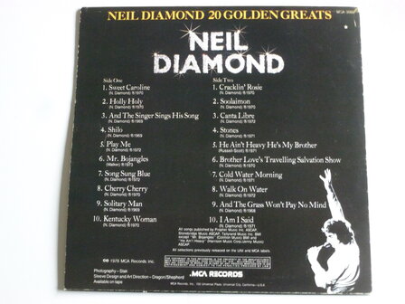 Neil Diamond - 20 Golden Greats (LP)MCA 3068