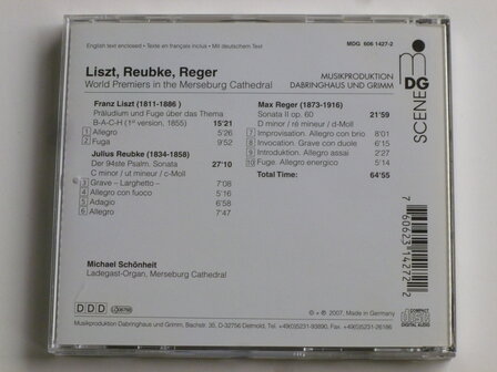 Liszt, Reubke, Reger - Organ Works / Michael Sch&ouml;nheit