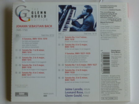 Glenn Gould - Bach Sonatas for Violin &amp; Harpsichord (2 CD)